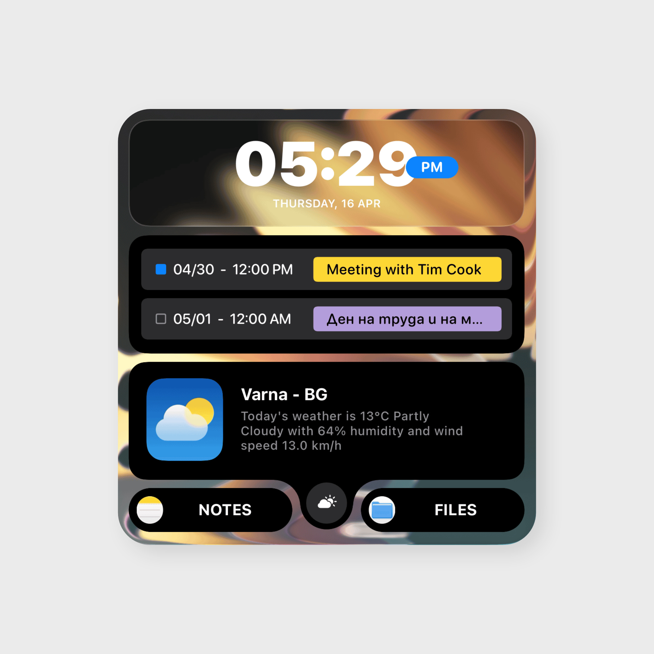 At a Glance Widgy Widget